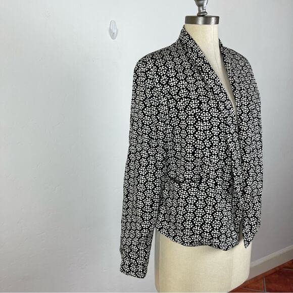 Feathers By Tolani Pattern Open Front Cardigan Jacket - Picture 2 of 8